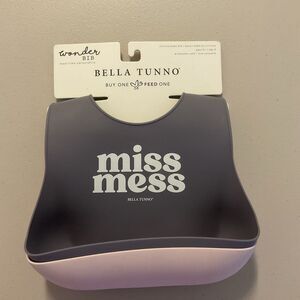 Bella Tunno Miss Mess + Love you a Brunch Wonder Bib Set Gray Pink New